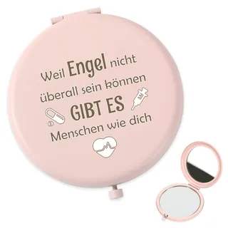 QWZify Krankenschwester Geschenke Arzt Geschenk Kleines Dankeschön Geschenk, Rosa Taschenspiegel Kosmetikspiegel Vergrößerungsspiegel Taschenspiegel Klappbar Reisespiegel, Rettungsdienst Geschenke