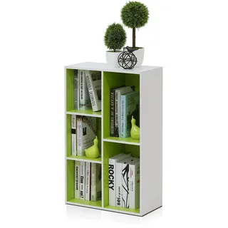 Furinno Bücherregal 9,4 x 19,5 x 31,5 cm Weiß/Grün
