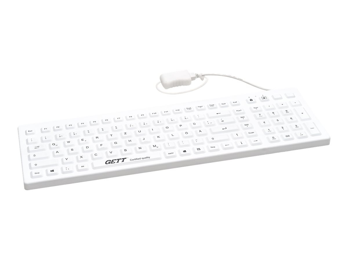 Bild von CleanType Prime Pro Plus weiß, USB, DE (TKG-110-GCQ-PR-KGEH-WHITE-IP68-MAG-BACKL-USB-DE)