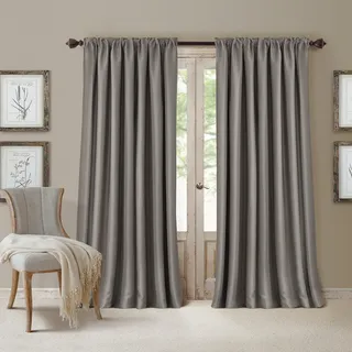 Elrene Home Fashions All Seasons Verdunkelungsvorhang für Fenster, Raumverdunkelung, Stangentasche und Schlaufenvorhang, 132,1 x 241,3 cm, Silberfarben, 1 Stück