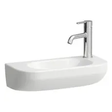 Laufen Lua Handwaschbecken, 1 Hahnloch links, Becken rechts, ohne Überlauf, 500x230mm, H815082, Farbe: Pergamon