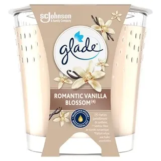 Glade Vegane Duftkerze mit ätherischen Ölen – neue Formel ohne Palmöl – Romantic Vanilla Blossom – 1 Kerze