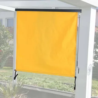 Vertikalmarkise HWC-F42, Senkrechtmarkise Sichtschutz Außenrollo Rollo, UV-Schutz 50 Stoff 250x180cm, gelb - Gelb