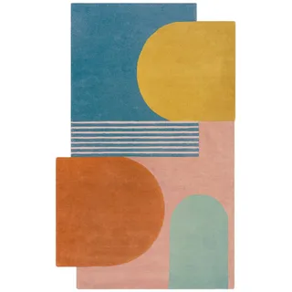 Xora Wollteppich , Multicolor , Textil , Abstraktes , rechteckig , 200x290 cm , Reach, AZO-frei, Bsci, Handmade in India , für Fußbodenheizung geeignet , Teppiche und Böden, Teppiche, Moderne Teppiche