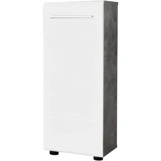 trendteam Nano Kommode 32 x 82 x 28 cm Grau/Weiß