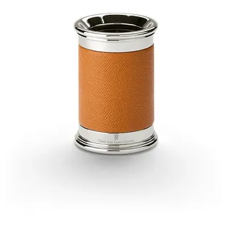 Graf von Faber-Castell 118521 - Stiftehalter Epsom Cognac, rund, aus platinierten Metallteilen ummantelt mit Leder
