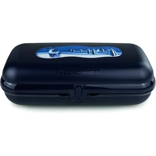 Tupperware to Go Maxi-Twin Maxi Twin Brotdose Box Behälter Kind Kindergarten Schule (dunkelblau mit Motiv)