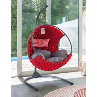 Gartensessel Schaukel Sessel Hängekorb Hängeschaukel Hängestuhl Hängesessel JVmoebel - Rot