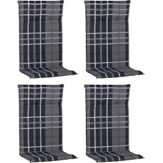 Beo Hochlehner-Sitzkissen M215 Görlitz Karomuster Anthrazit-Grau 4er-Set