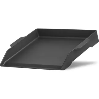 BBQ-Toro Gusseisen Grillplatte, 47 x 36 cm, BBQ Plancha emailliert, Grillpfanne, Grillschale - Schwarz