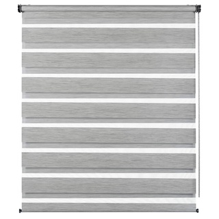 GARDINIA Doppelrollo de luxe, 50 x 180 cm, Grau-melange