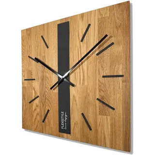 Flexistyle Modern Wanduhr 50 cm 50cm Schwarz/Braun