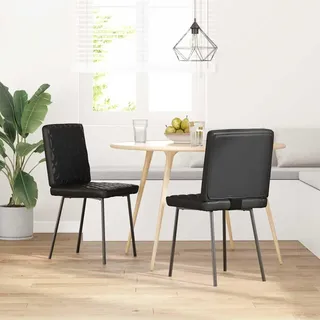 vidaXL Esszimmerstühle 2 Stk. Schwarz Kunstleder - Schwarz