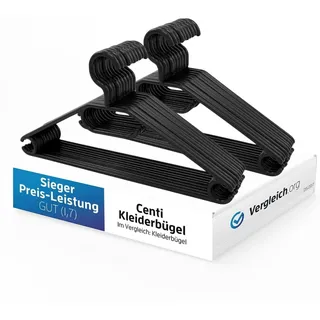 2friends Kleiderbügel Leo schwarz 50er Pack mit drehbaren Haken, Schwarze Kleiderbügel aus Kunststoff, platzsparende Kleiderbügel, Made in EU, langlebiges 100% Recyclingmaterial