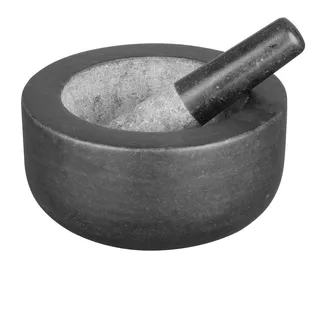 Vogue Granit-Stößel und Mörser, Schwarz, 203 (Durchmesser) mm, Granit-Mörser und Stößel, für den professionellen und privaten Gebrauch, GG016