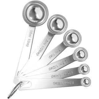 Intirilife Messlöffel SET (6-tlg.) , Silberfarben , Metall , Backen & Backzubehör, Messbecher