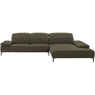 Chilliano Ecksofa , Braun , Metall , Echtleder , Longlife-Leder , Ottomane rechts, L-Form , 322x206 cm , Goldenes M, Dgm , Typenauswahl, Fußauswahl, Lederauswahl, Stoffauswahl, seitenverkehrt erhältlich, Hocker erhältlich, Rücken echt, individuell planbar , Wohnzimmer, Sofas & Couches, Wohnlandschaften, Ecksofas
