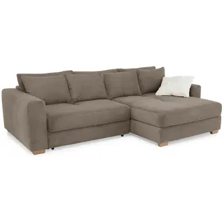 luma-home Eckcouch Cord 3-Sitzer Braun