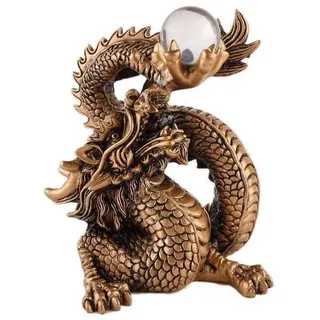 Lachineuse Großer chinesischer Drache, 14x10x16cm, Goldfarben