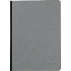 Clairefontaine 795425C AgeBag Notizbuch (DIN A5, 14,8 x 21 cm, 96 Blatt, kariert, bedruckten Vorsatublättern) 1 Stück grau