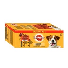 40x100g Varietăți în gelatină Multipack Pedigree Hrană umedă câini