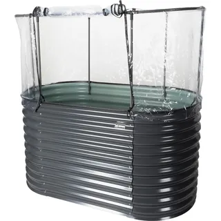 Zipper Hochbeet mit Abdeckung 160 x 80 x 82 cm Anthrazit