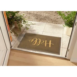 HANSE Home Fußmatte »Hello«, rechteckig, 10 mm Höhe, Gummi, Schmutzfangmatte, Outdoor, Rutschfest, Innen, Gummimatte, goldfarben