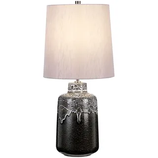 Tischlampe IOAN in Silber Keramik Ø30cm H65cm Bodenlampe Wohnzimmer Schlafzimmer