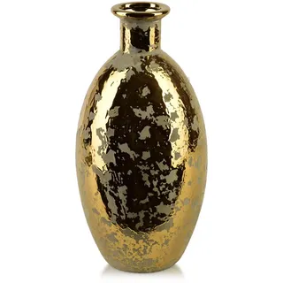 Mondex Vase Yarine Gold 14/6/31 cm Keramik Gold , Goldfarben , 31 cm , Dekoration, Vasen, Keramikvasen