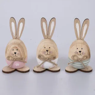 Deko Osterhase aus Holz und Jute La Campagna