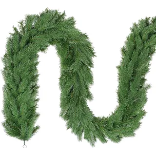 SALCAR Künstliche Weihnachtsgirlande – Naturgetreue grüne Tannengirlande, perfekte Grasgirlande für Innen- und Außenbereich – 5m