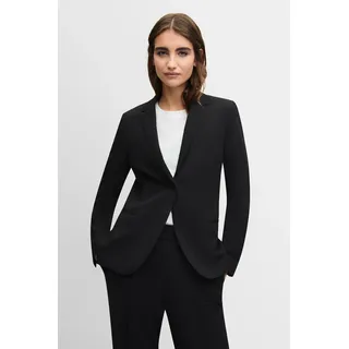 Jackenblazer CINQUE "CILEO", Damen, Gr. 38, schwarz, Web, Obermaterial: 52% Polyester, 21% Polyamid, 17% Viskose, 10% Elasthan, unifarben, regular fit normal, tiefer V-Ausschnitt, abgesteppte Kante, Blazer Jackenblazer, Regular Fit, 1-Knopf-Form, elastischer Materialmix