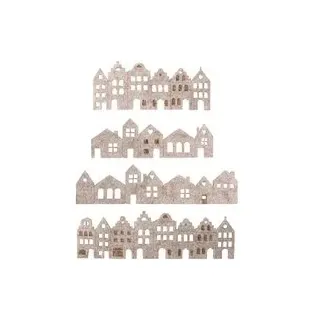 Rayher Dekoartikel grau Filzleiste Nordic Häuser + Mini Häuser, 4 St.