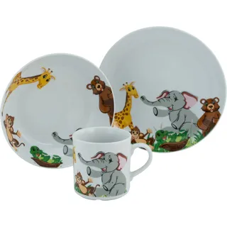 CreaTable Kindergeschirr-Set Zoo Kaffeegedeck 3 bunt