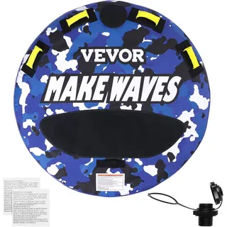 VEVOR Schleppschlauch zum Bootfahren, Aufblasbare Bootsschläuche und Schleppboote für 1–2 Personen, 340 lbs, 51,8 Zoll runder Wassersport-Schleppschlauch zum Ziehen von Booten, Vollnylon-Überzug
