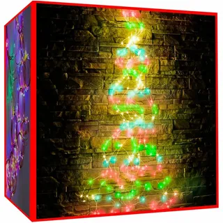 Mehrfarbige LED-Weihnachtsbaumbeleuchtung - Engelshaar, 200 LEDs, Länge 1,95m