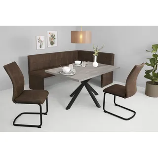 Hela »SPREE« 4 Stk. tlg. Esstisch 140x90 cm mit Dickkante, Microfaserbezug,