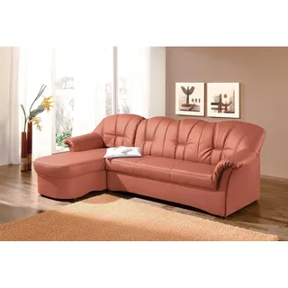 DOMO collection Ecksofa Papenburg L-Form, in großer Farbvielfalt, wahlweise mit Bettfunktion orange