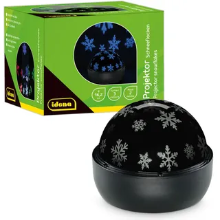 IDENA LED Projektor Schneeflocken, 16,2x16,2x13cm