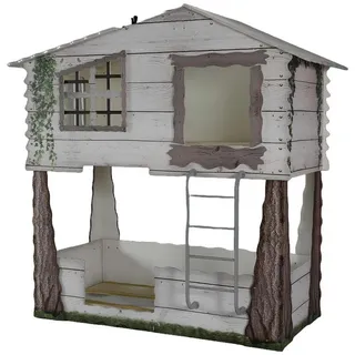 aea Etagenbett Haus 90 x 200 cm Holz grau