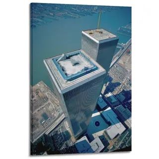 Vintage-Fotografie-Poster "The World Trade Center Under Construction 1966-1979", Wandkunstdruck, ästhetische Raumdekoration, Gemälde, Leinwand, Heim- und Bürodekoration, 60 x 90 cm, rahmenstabil