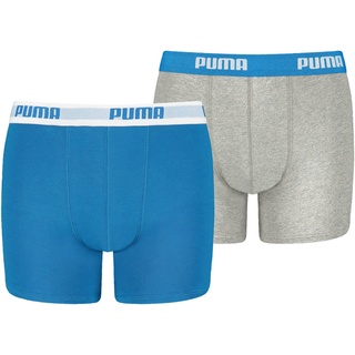 Puma Boxer, (Packung, 2er-Pack), mit Logobund PUMA grau-meliert, blau