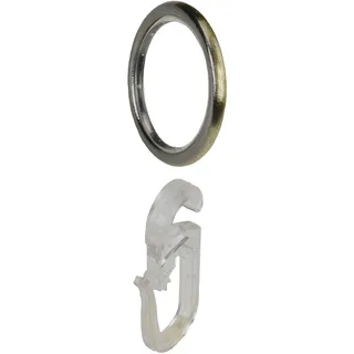 LIEDECO Ring Esperanca Ø16mm mit Faltenlegehaken 10 Stück schwarz-messing