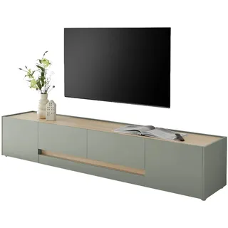 furn.design TV-Lowboard 223x40x45 cm Salbei Grün/Eiche Holzwerkstoff