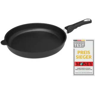 AMT Gastroguss Bratpfanne 32 cm Ø, 5 cm hoch, abnehmbarer Stiel, nicht induktionsgeeignet, Lotan® Antihaft-Veredelung, Gusspfanne (Aluguss), AMZN-532-Z20B