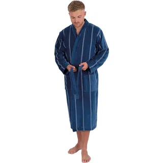 WeWo Fashion Herrenbademantel »1607«, 1 Stk. mit Kimono-Kragen, gestreift, lang Wewo fashion dunkelblau Länge: 125 cm