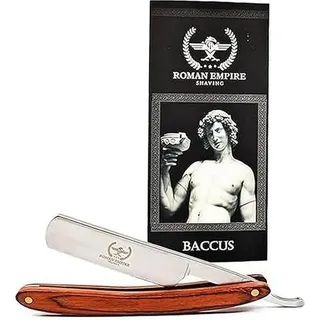 Razor Blades Club Römisches Reich Rasiermesser Baccus Rasiermesser, professioneller Friseurrasierer für Bart, Schnurrbart und Konturen (Silber, 1 Stück)