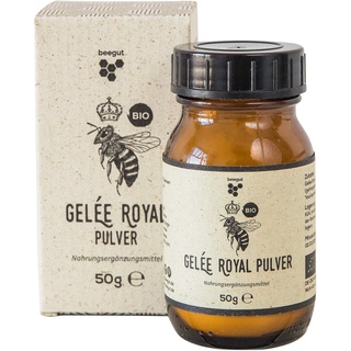 beegut BIO Gelée Royal Pulver, 50g gefriergetrocknetes BIO Gelee Royal (royal jelly), lange haltbar ohne Kühlung