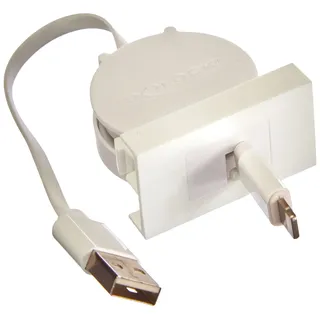 DeLock Easy 45 Modul USB 2.0 Ausrollkabel USB Typ-A zu 8 Pin Lightning Stecker weiß