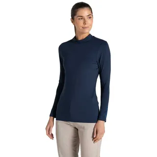 Craghoppers Mock Neck Langarm-T-Shirt Blau 34